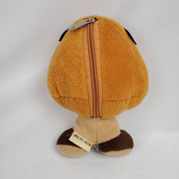 Official Nintendo Super Mario Bros Goomba 7" Mushroom Stuffed Plush Zipper Pouch - Picture 3 of 4